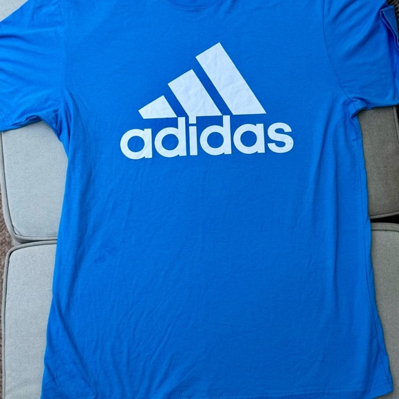 Adidas Golf Logo Tee Blue Large NWT Soft Cotton Shir - Picture 3 of 8